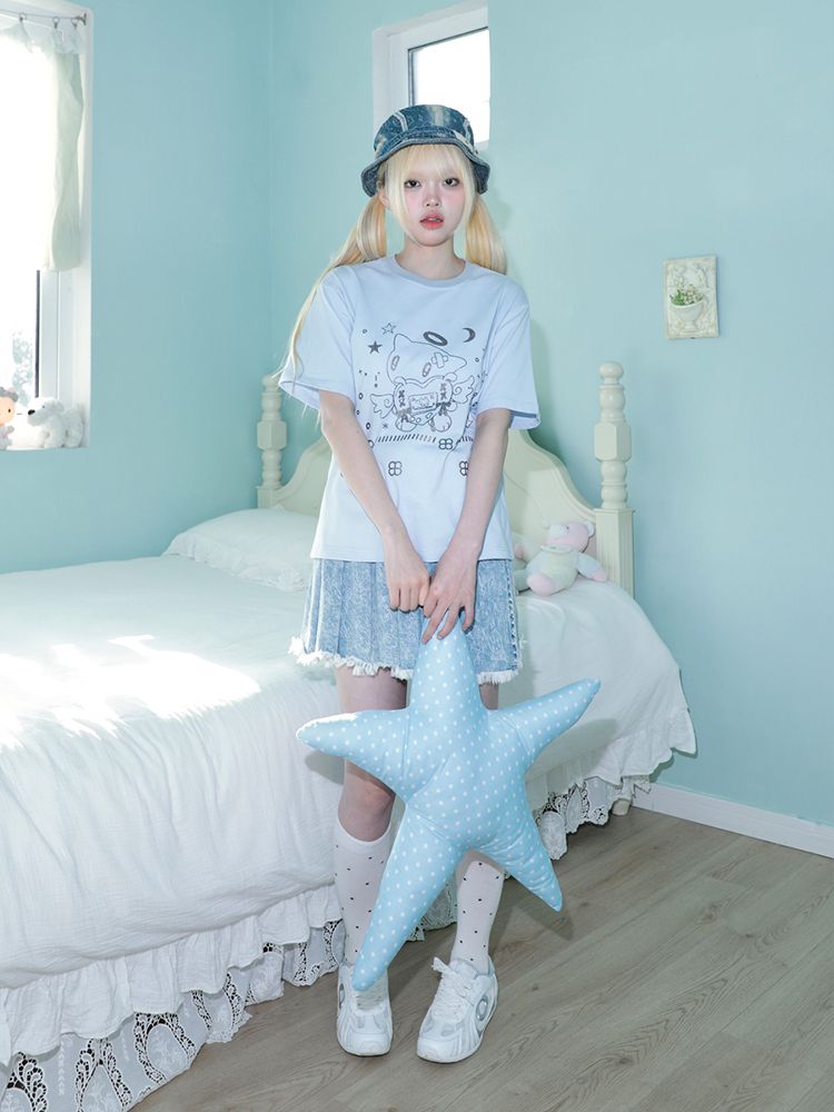 Angel Cat Short Sleeve T-Shirt【s0000012200】