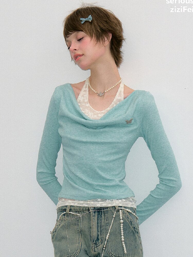 Gentle Swing Collar Knit Sweater Top【s0000017884】