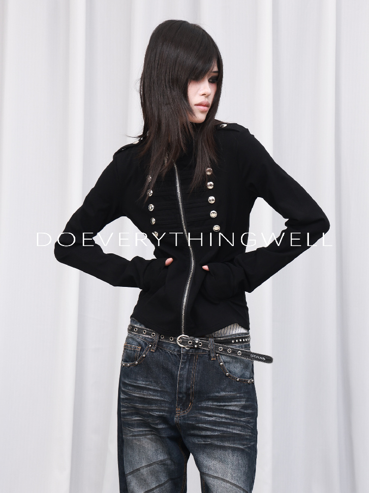 Stand Collar Asian Letter Print Jacket【s0000019119】