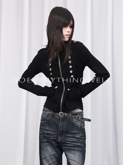 Stand Collar Asian Letter Print Jacket【s0000019119】