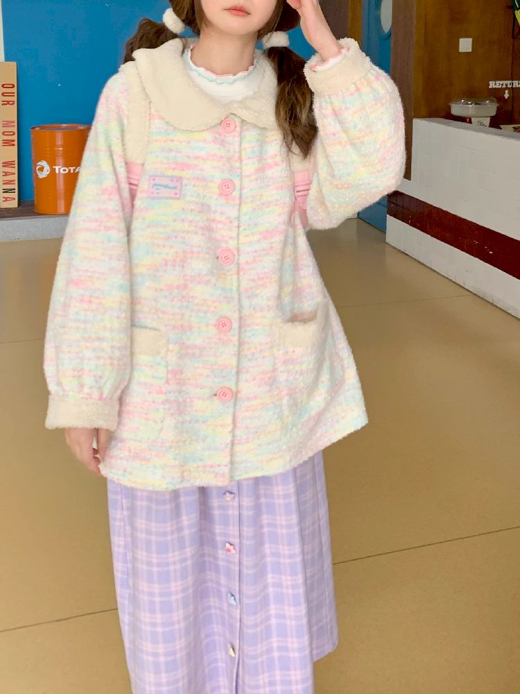 Purple Pink Plaid Peplum A-line Skirt【s0000005256】