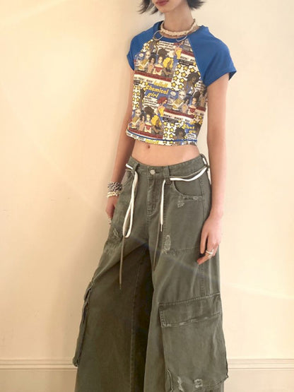 Letters do old loose work pants【s0000012430】