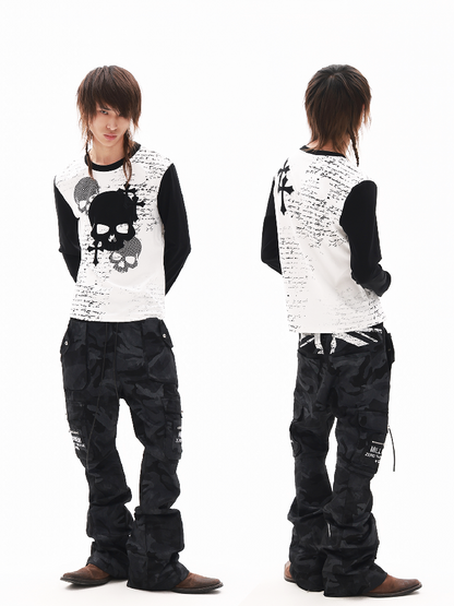 Patchwork Appliqué Long T-Shirt【s0000018321】