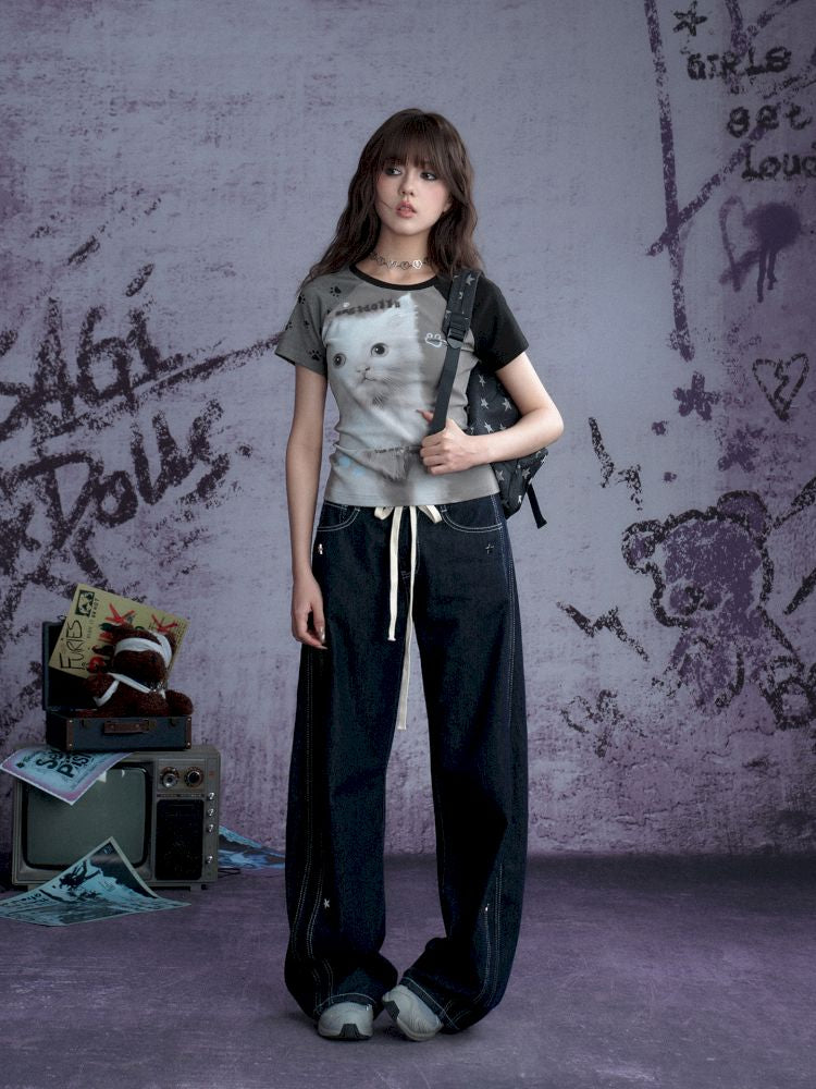 Shoulder insert short sleeve T-shirt【s0000013362】