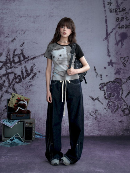 Shoulder insert short sleeve T-shirt【s0000013362】