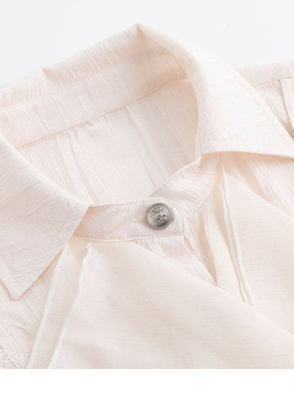 Gothic Pleated Ruffled Slim Shirt【s0000015450】