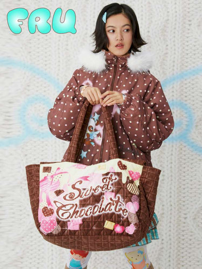 Chocolate Reversible Quilted Bag【s0000014850】