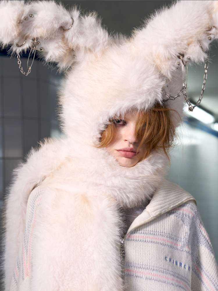 Long Hair Contrast Patch Hat Scarf【s0000014639】