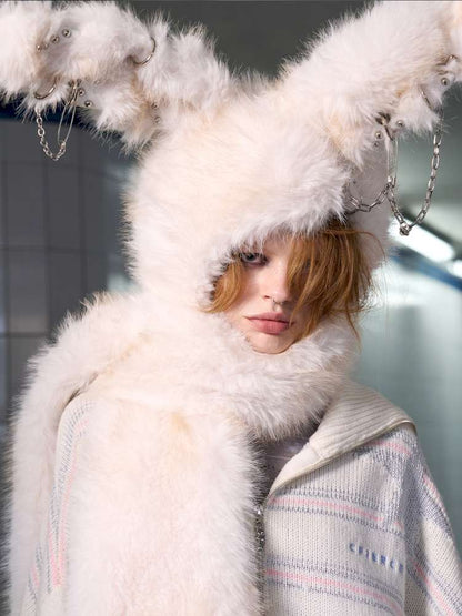 Long Hair Contrast Patch Hat Scarf【s0000014639】