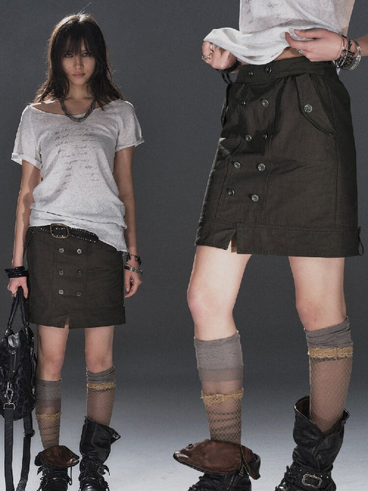 Polarized Fabric Straight Skirt【s0000016239】