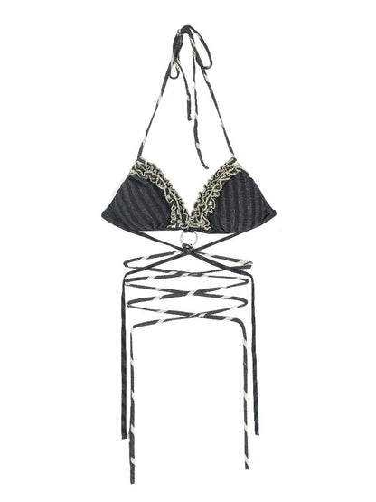 Ruffle Contrast Punk Street Bikini【s0000016930】
