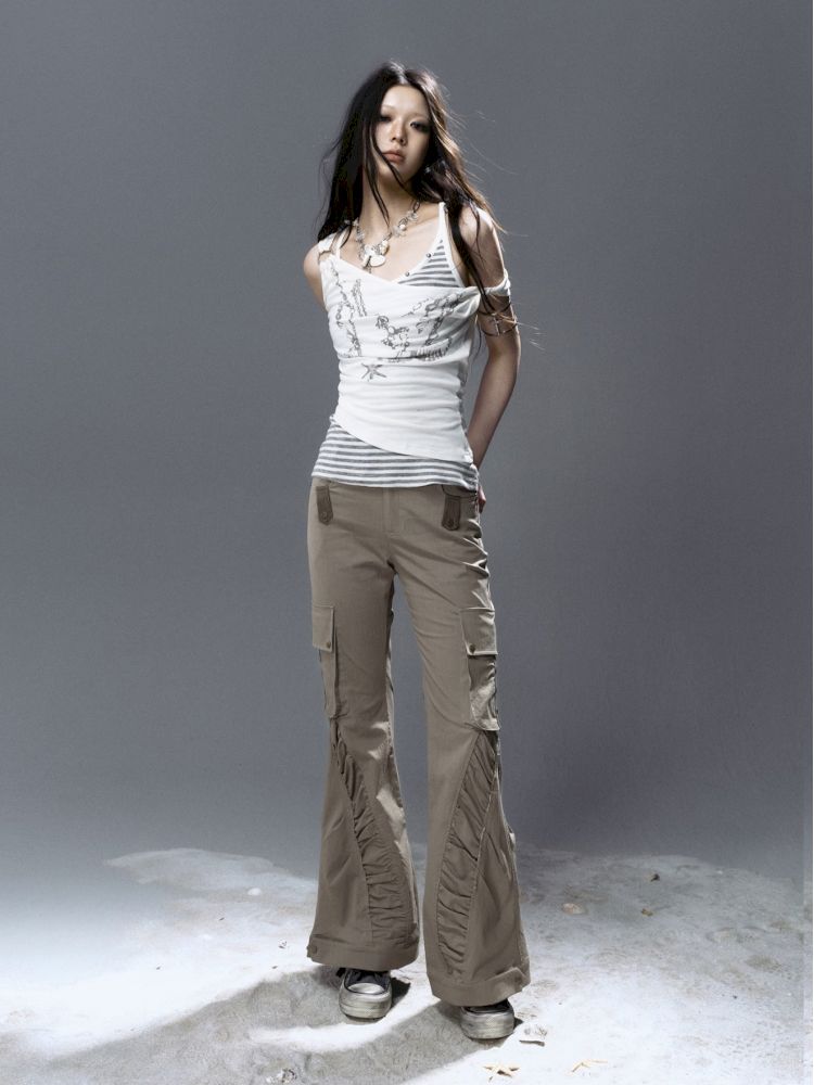 Striped Knit Cami Tank【s0000012628】