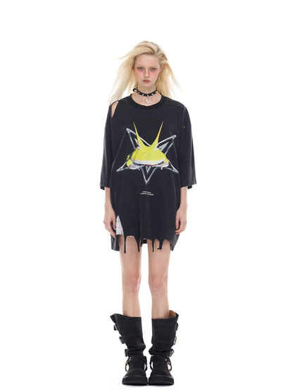 Distressed short-sleeve T-shirt【s0000012987】