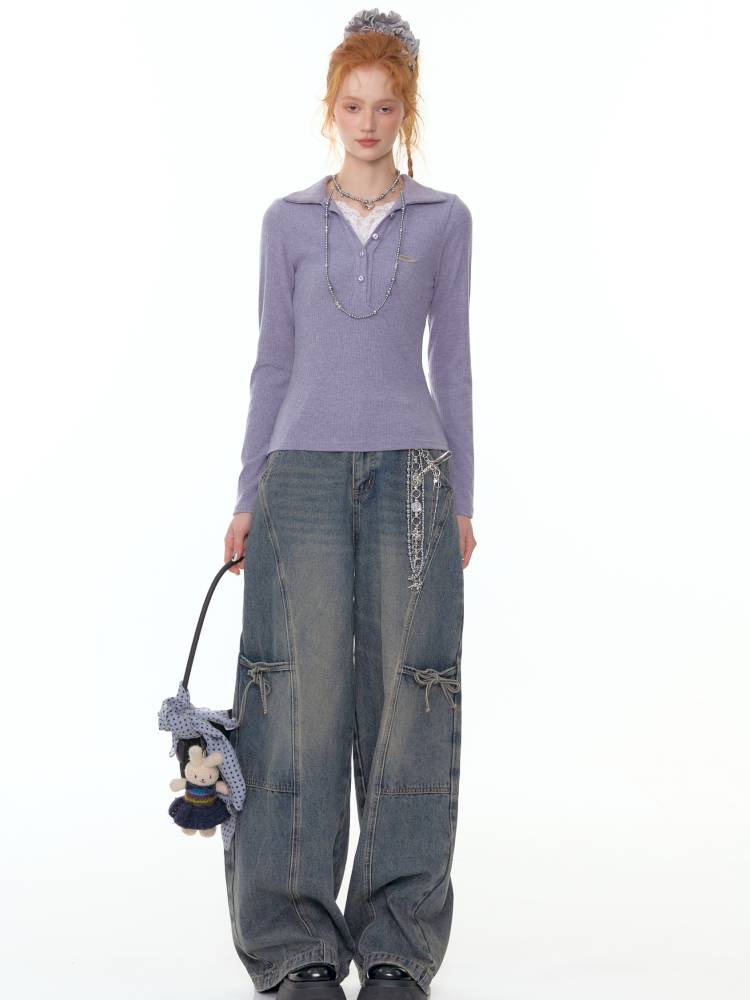 Straight Wide-Leg Denim Pants【s0000014356】
