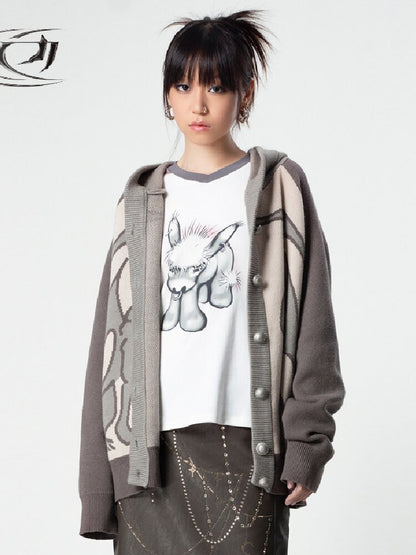 Distressed Contrast Long Sleeve Tee【s0000018043】