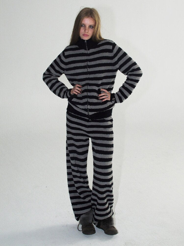 Striped Fleece Pajama Set【s0000019088】