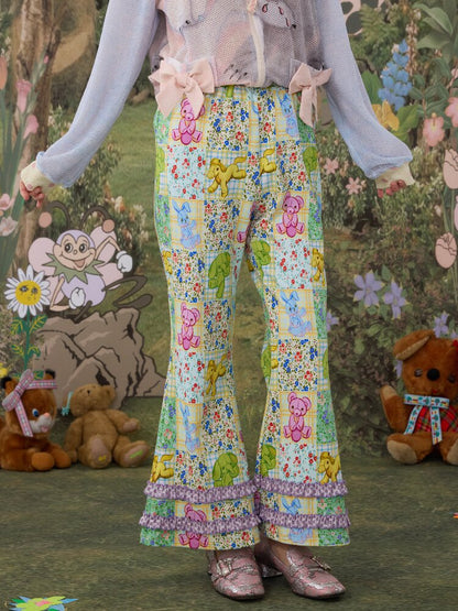 Stretch Floral Animal Print Pants【s0000017126】