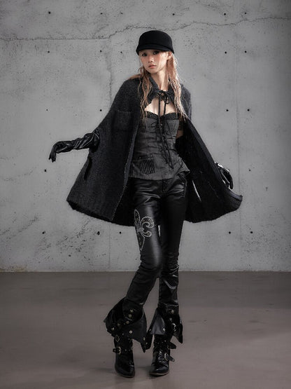 Washed Wax Leather Skinny Pants【s0000019162】
