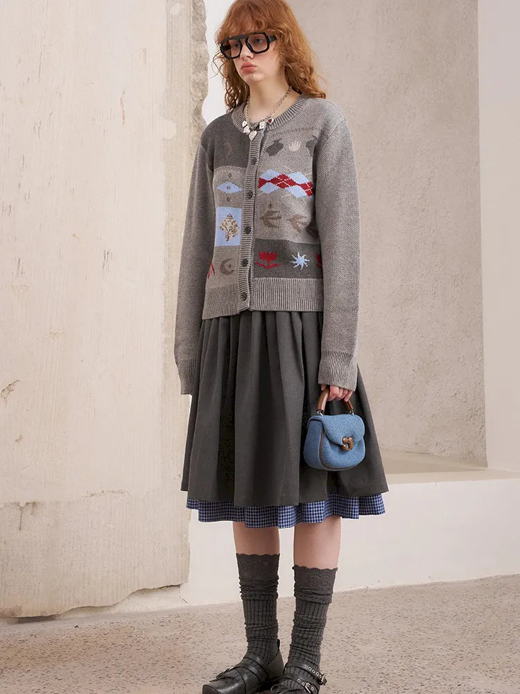Embroidered Slim-Fit Button-Up Cardigan【s0000014075】