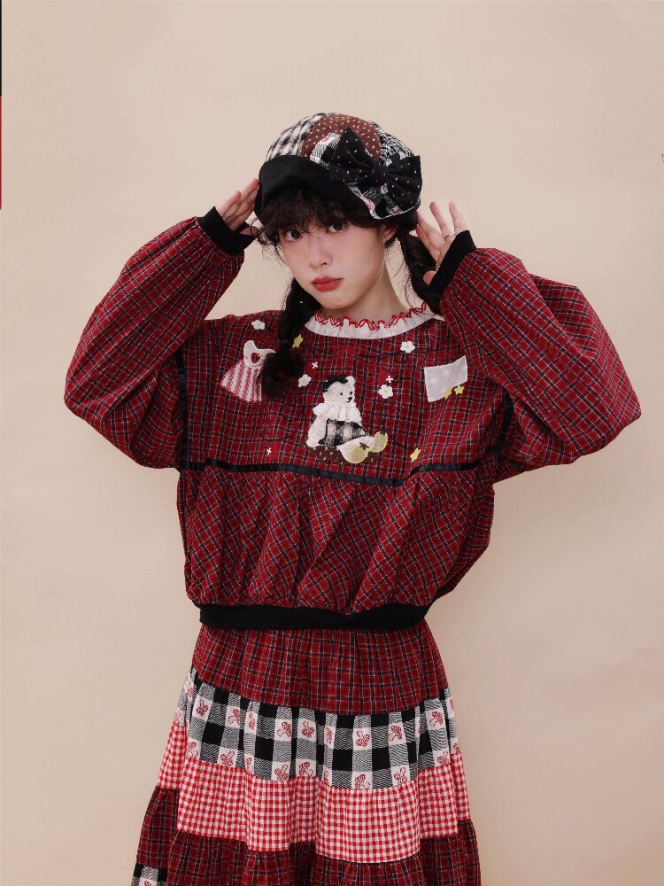 Patchwork Bow Remake Pot Hat【s0000019286】