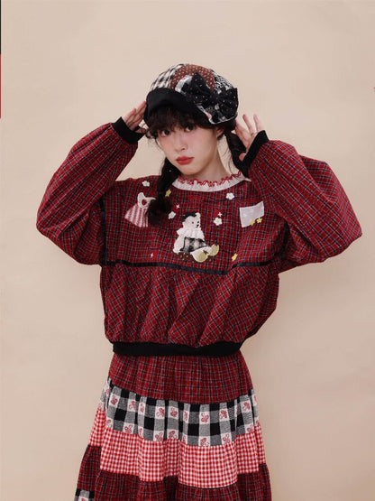 Patchwork Bow Remake Pot Hat【s0000019286】
