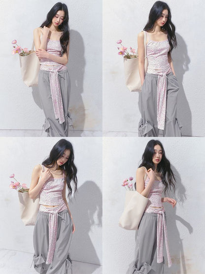 Camisole Top Strappy Shorts Set【s0000012150】