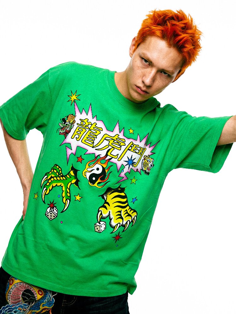 Dragon Tiger Print Oversized T Shirt【s0000017110】