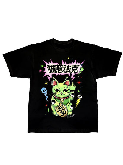 Alien Lucky Cat Loose T Shirt【s0000017111】