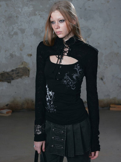 Silver Foil Fake Two-Piece Shirt【s0000018100】