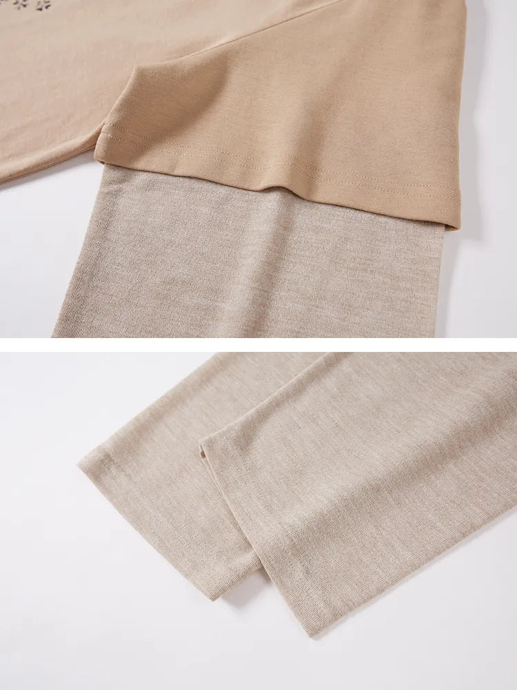 Oversized Faux Two-Piece Long-Sleeve T-Shirt【s0000014047】