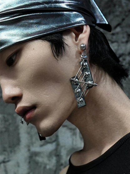 Heavy Pure Handmade Leather Punk Earrings【s0000018873】