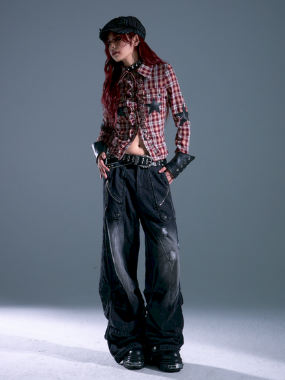 Plaid Slim long-sleeved shirt【s0000013695】