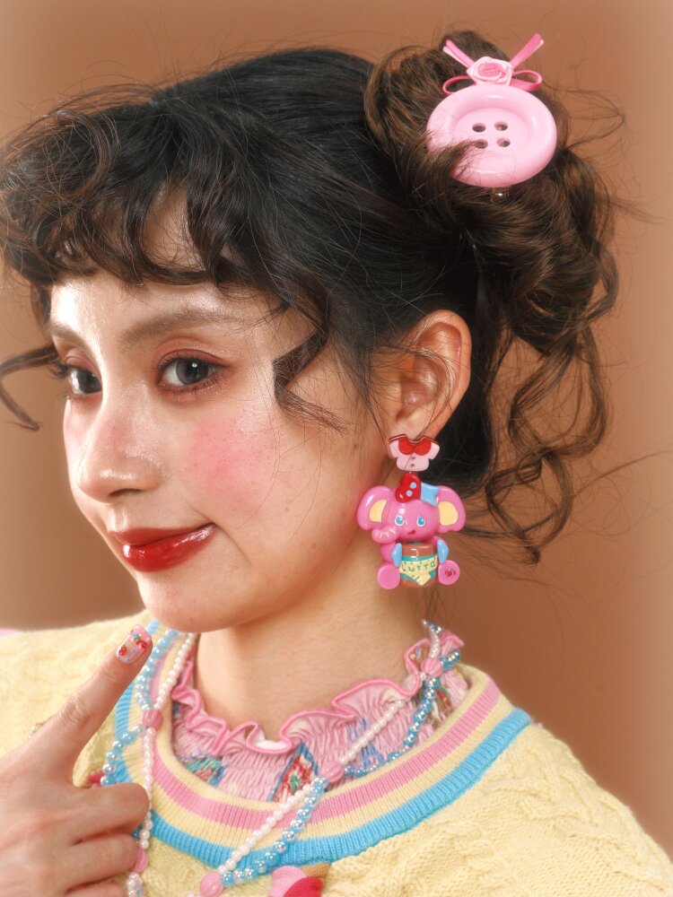 Swan Boat Rabbit Resin Earrings【s0000015593】