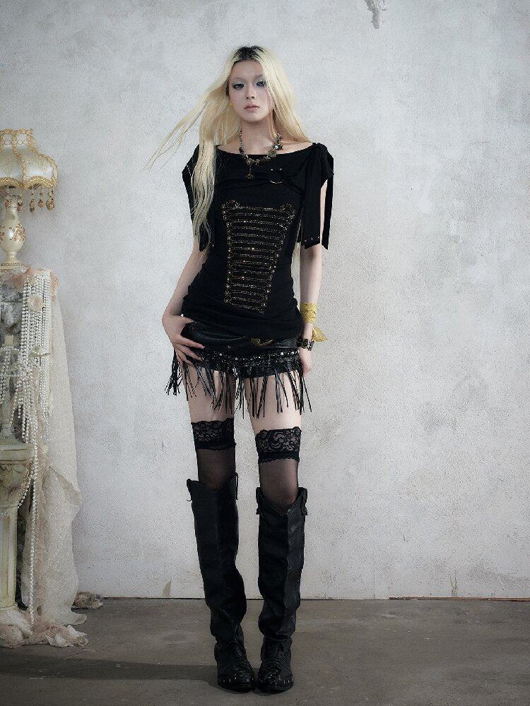 Vintage Court Knightly T-Shirt Dress【s0000017863】