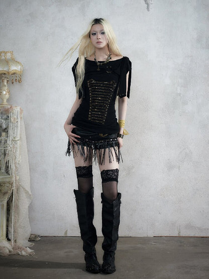 Vintage Court Knightly T-Shirt Dress【s0000017863】