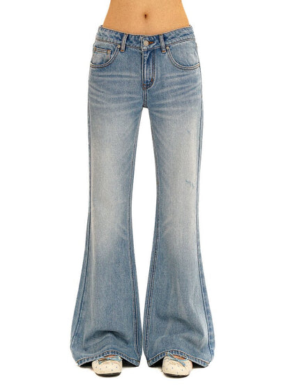 Lyocell Acetic Acid Bootcut Jeans【s0000016423】