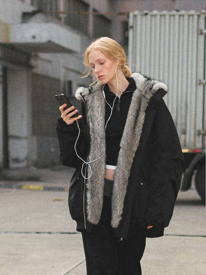 Plush Collar Warm Padded Jacket【s0000014872】