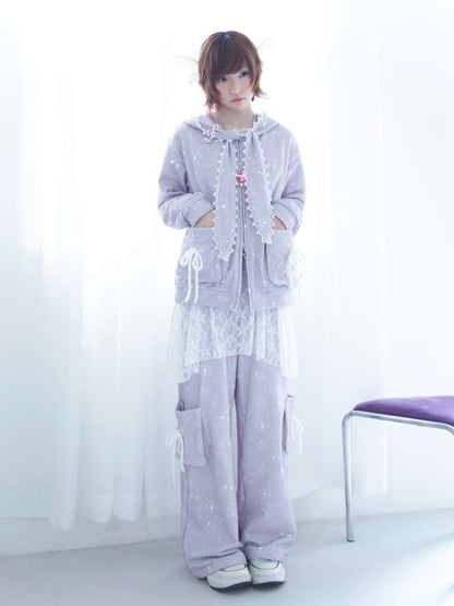 Dream Core Lace Straight Sweatpants【s0000014695】