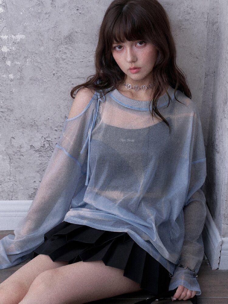 Mesh Cover-Up Summer T-Shirt【s0000017868】