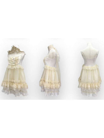 Dark Lolita Lace Mesh Sundress Dress【s0000014684】