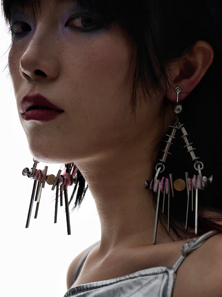 Natural Shell Futuristic Punk Earrings【s0000018853】