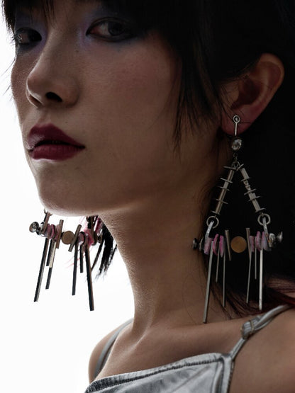 Natural Shell Futuristic Punk Earrings【s0000018853】
