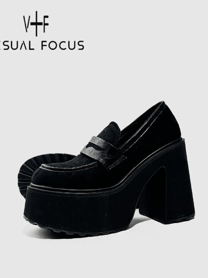 Matte Leather High Heel Loafers【s0000015716】