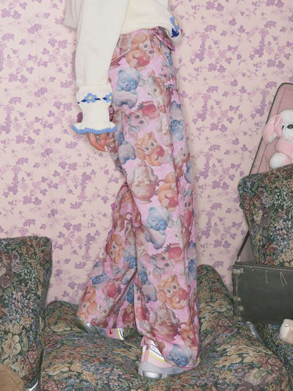 Pink Animal Print High Waist Pants【s0000015031】