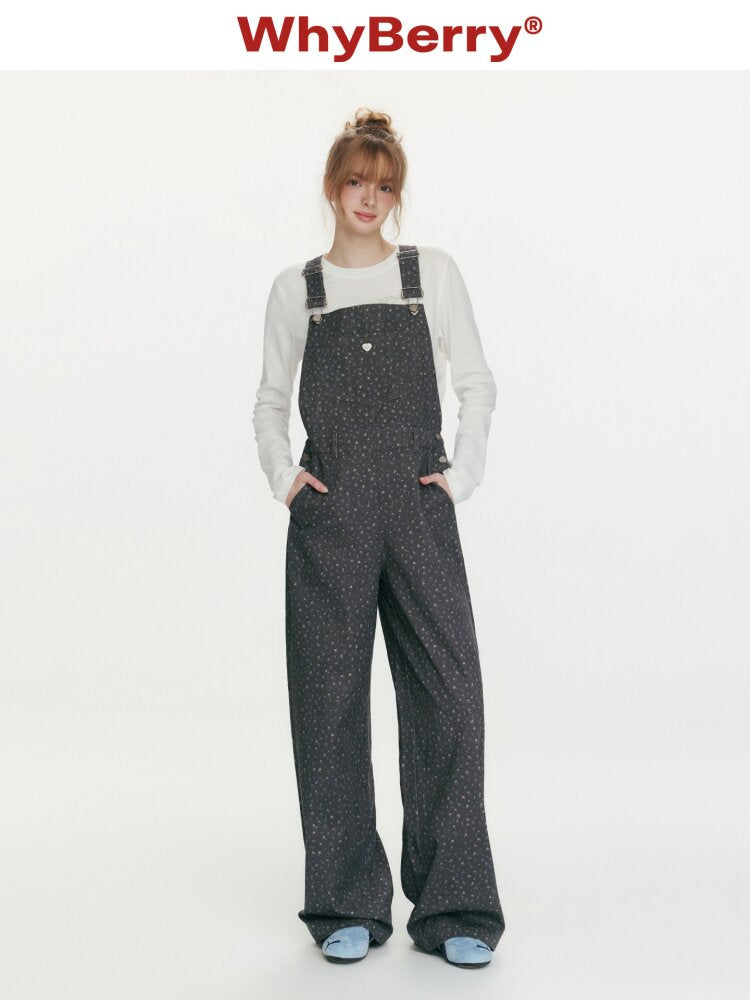 Strawberry Print Denim Bib Pants【s0000015686】