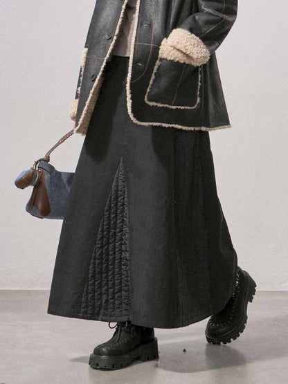 Cotton Paneled Quilted Maxi Skirt【s0000015213】