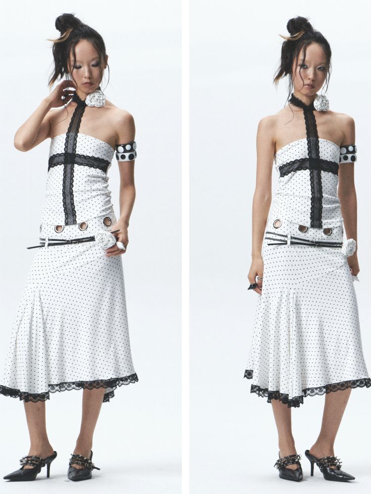 Strapless halter neck tank top and skirt【s0000012680】