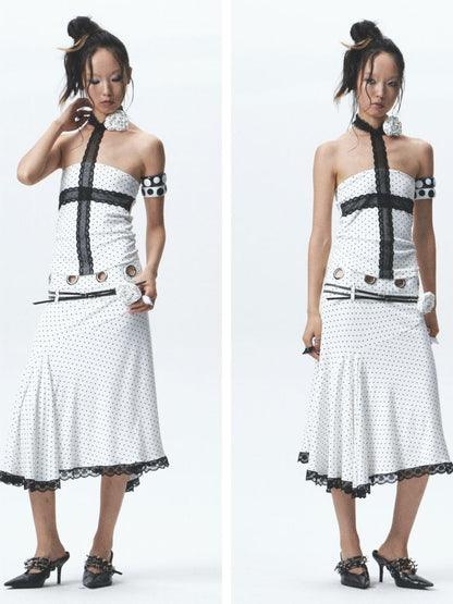 Strapless halter neck tank top and skirt【s0000012680】