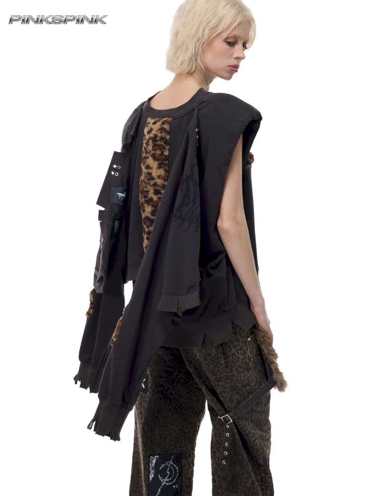 Double Embroidered Leopard Sweatshirt【s0000015121】