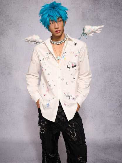 Plaid Floral Lace Angel Wing【s0000019133】